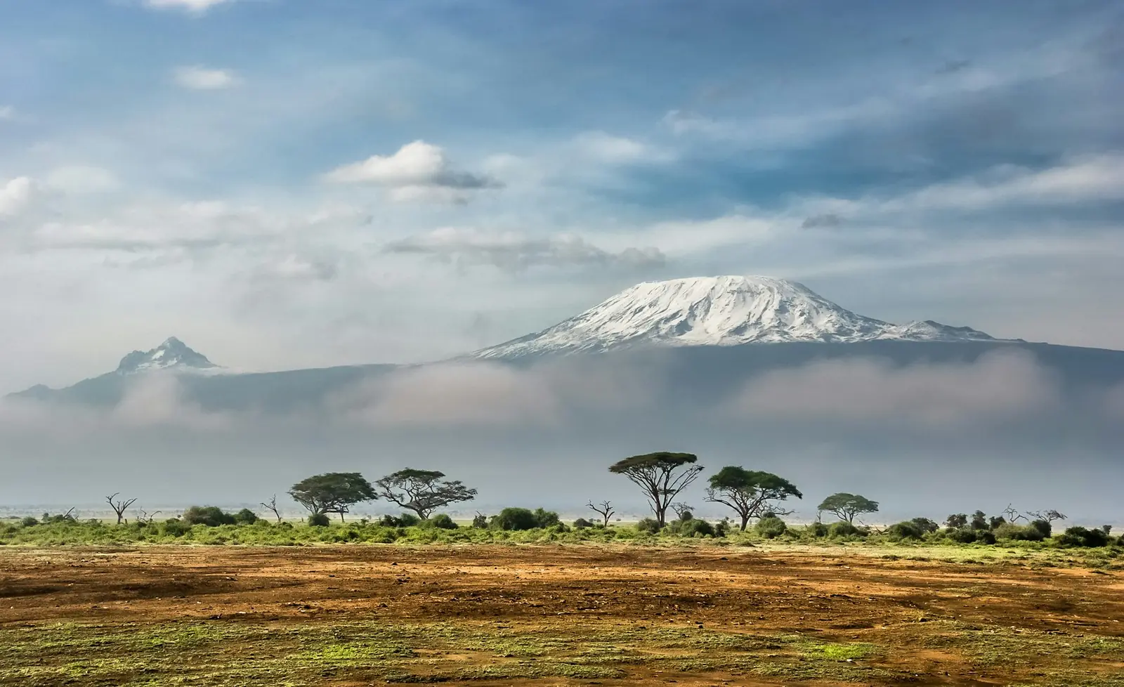 Snow-capped Mount Kilimanjaro above the Amboseli plains