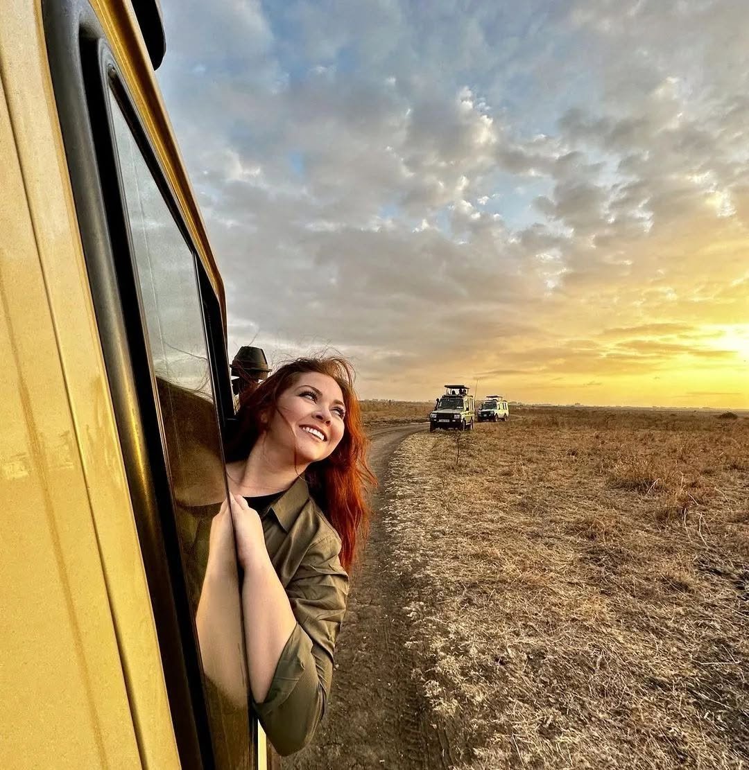 A safari vehicle with the roof up